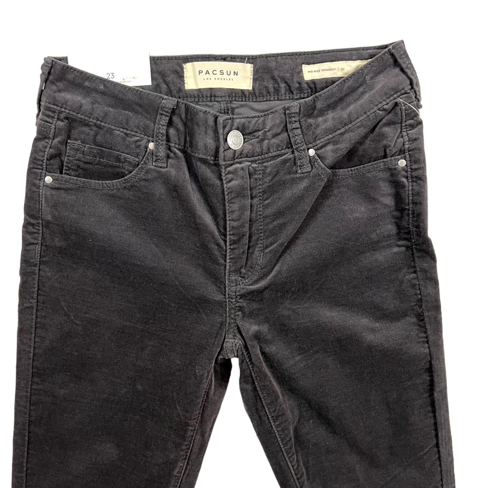 Pacsun NWT Size 23 Mid Rise Skinniest Velveteen/ Velour Gray Jeans - Picture 3 of 9